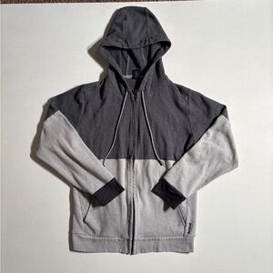 Prana Charcoal and Light Gray Zip-Up Sweater